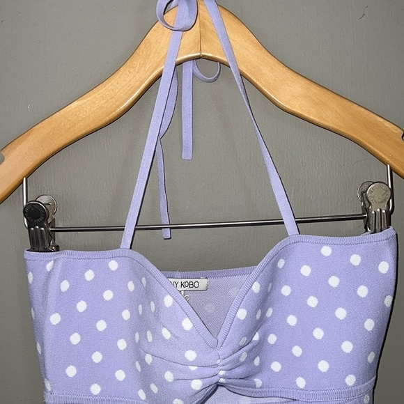 Revolve Ronny Kobo Purple Polka Dot Shila Dress Size XS - Picture 3 of 13